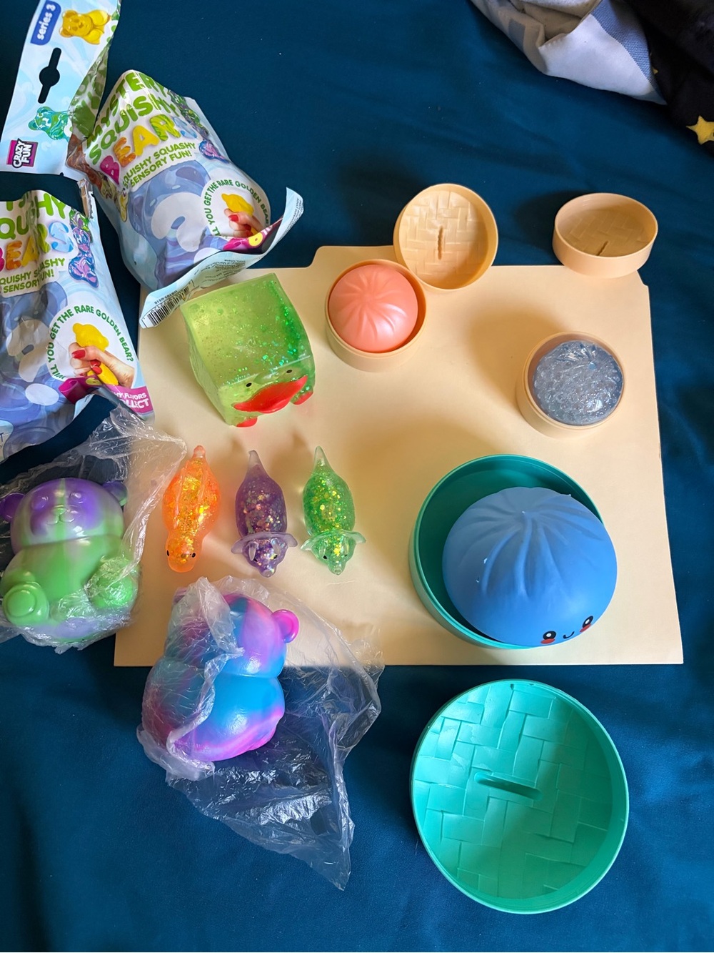 Assorted Colorful Squishy Toy Lot - 9 items